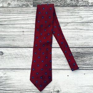 Vintage Aquascutum of London Geometric Print Silk Tie